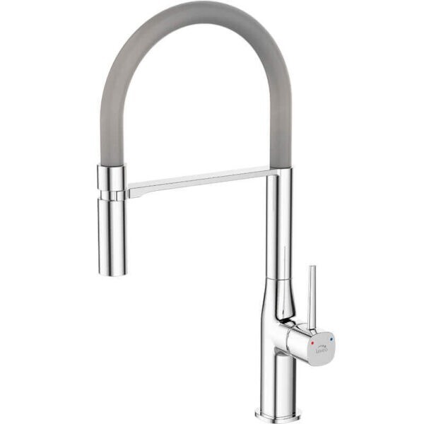 Laveo - Pola - stojánková dřezová baterie U, chrom/ šedé BAP_978D