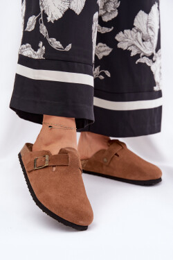 Semišové Klapky Chodaky Dámské S Přezkou Big Star RR274A387 Hnědé 36