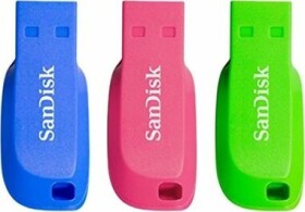 SanDisk Cruzer Blade 16 GB modrá růžová zelená 3 ks / Flash Disk / USB 2.0 (SDCZ50C-016G-B46T)