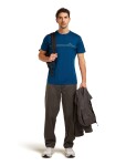 Pánské merino triko s krátkým rukávem ICEBREAKER Mens 150 Tech Lite SS Tee Range Stripes, Atlantis velikost: M