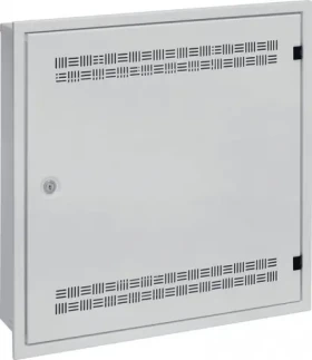 Solarix LC-18-55-15-W-G / Nástěnný datový rozváděč / 550x550x150 mm / 18U / RAL 7035 šedá / rámeček k zazdění (86000548)