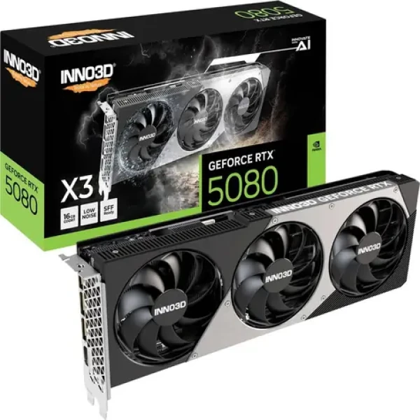 INNO3D RTX 5080 X3 16GB / 2617MHz / 16GB GDDR7 / 256-bit / 1x HDMI + 3x DP / 850W (16) (N50803-16D7-176068N)