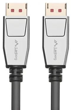 Lanberg CA-DPDP-20CU-0018-BK stříbrná / DisplayPort kabel v1.4 M-M / 1,8 m / 8K / HDR (CA-DPDP-20CU-0018-BK)