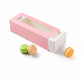 Cake star Krabička na makronky růžová 20,8x7,4x5,6 cm (na 6 kusů)