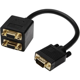 Digitus VGA Y kabel VGA pólové Zástrčka, VGA pólové zásuvka, VGA pólové zásuvka 0.20 m černá AK-310400-002-S VGA kabel