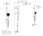 Kielle - Oudee Sprchový set s termostatem, 26 cm, 3 proudy, chrom 20602010