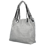 Módní dámská koženková kabelka na rameno Žanet, světle šedá