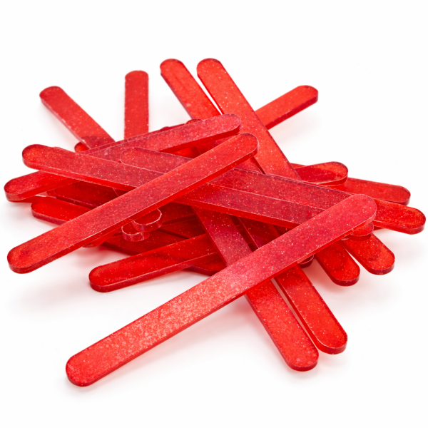 Cake star Akrylatové tyčky na nanuk červená perleť délka 11,5cm (10ks)