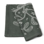 Ferm LIVING Utěrka z organické bavlny Mistletoe Dark Green, zelená barva, textil