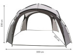 Pavilonový stan pro zahradní piknik 3,5 x 3,5 m šedý