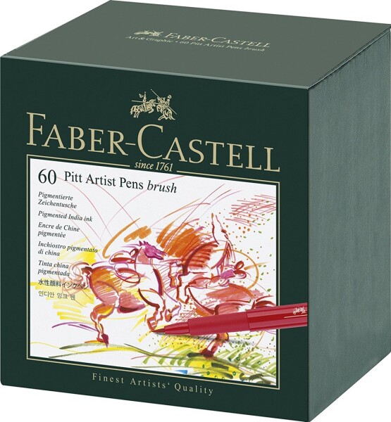 Faber-Castell, 167150, PITT artist pens, studio box, brush popisovače, 60 ks