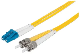 Intellinet LC/ST žlutý 2 m / Optický patch kabel / Duplex / Singlemode OS2 9/125 µm / LSZH (750011)