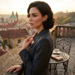 Luxusní květinová brož se zirkony Carola, Zlatá