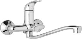 JB Sanitary Nástěnná umyvadlová a sprchová baterie SLIM, rozteč 150 mm, otočný přepínač v těle, bez příslušenství, S ramínko 300 mm A10 39 40