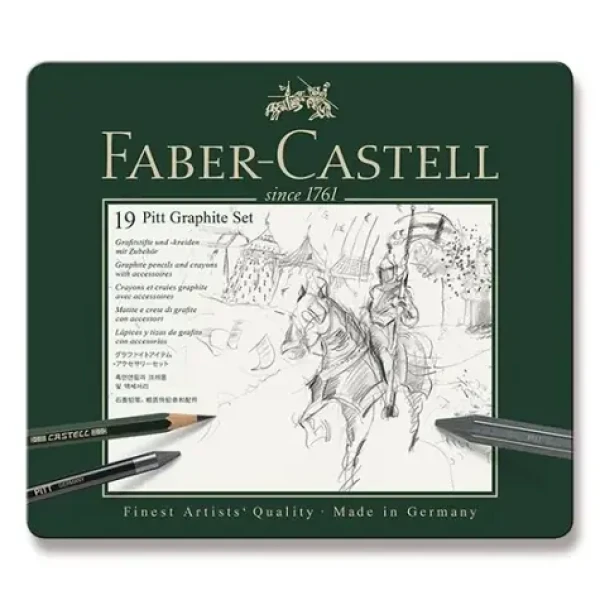 FABER-CASTELL Grafitové tužky v kovové krabičce / 19ks (112973)