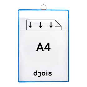 Djois rámeček s kapsou a očkem, A4, otevřený shora, modrý, 5 ks