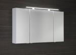 SAPHO - MIRRÓ galerka s LED osvětlením, 3x dvířka, 120x70x16cm, bílá MC121-0030