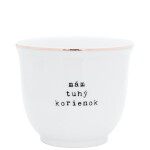 Bella Rose Porcelánový obal na květináč Mám tuhý korienok 10 cm - SK, bílá barva, zlatá barva, porcelán