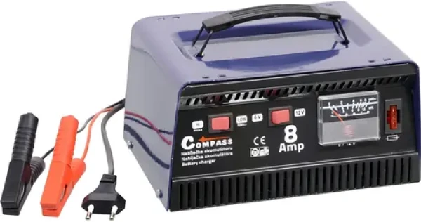 Compass Nabíječka autobaterií 8A celokovová / Nabíječka / 6V/12V / GS/TÜV homologace (07148)