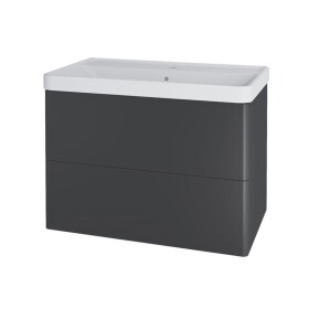 MEREO - Siena, koupelnová skříňka s keramickým umyvadlem 81 cm, antracit mat CN431
