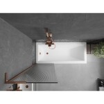 MEXEN/S - Next L vanová zástěna FIX 60 x 150, proužky, růžové zlato 895-060-000-03-09-60