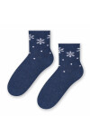 Ponožky Steven art.099 Zimní vzor netlačený 35-40 růžová/lurex 35-37