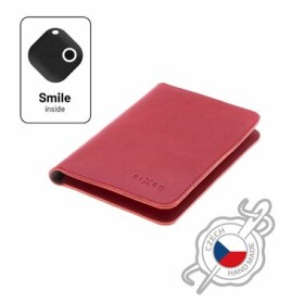 FIXED Smile Passport Kožená peněženka se smart trackerem FIXED Smile PRO červená / velikost cestovního pasu (FIXSM-SP2-RD)