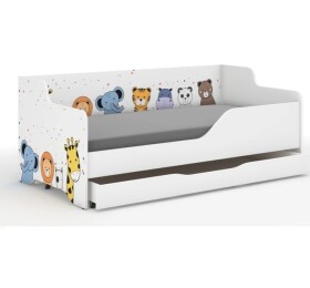 DumDekorace Dětská postel s pohádkovými zvířátky 160x80 cm