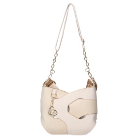Trendy dámská semišová crossbody kabelka LB Gabriella, béžová
