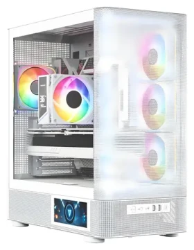 MODECOM Volcano AQ400 ARGB bílá / Skříň / ATX / tvrzené sklo / ARGB podsvícení / 1x USB-C 3.2 / 2x USB 3.0 (MC-A-AQ400-4FA-W)