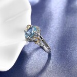 Prsten Swarovski Elements Santini Luxus Elegance srdíčko, Světle modrá