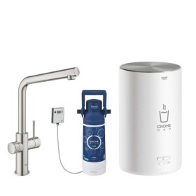GROHE - Red Dřezová baterie Duo s ohřevem vody a filtrací, zásobník M, supersteel 30327DC1