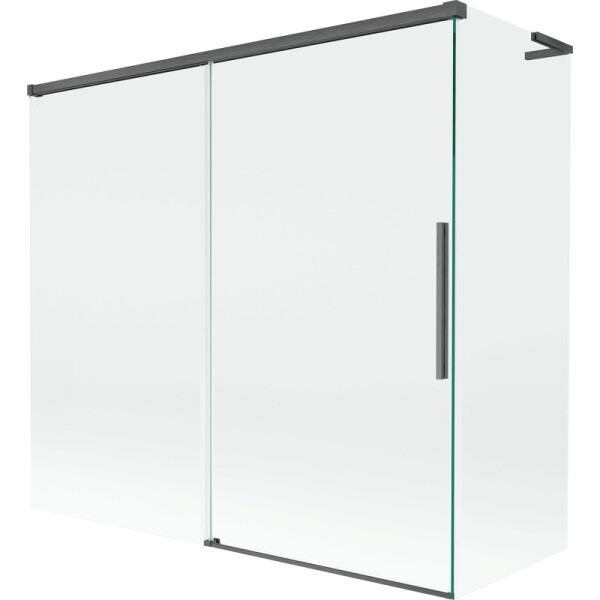 MEXEN/S - Rox L vanová zástěna 2-křídlová posuvná 170 + 75 x 150, transparent, grafit kartáčovaná 8C9L-170-075-66-00