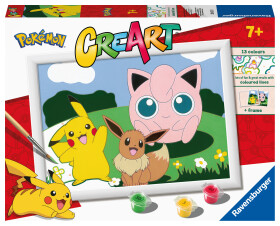 Pokémon malování podle čísel - Pikachu, Eevee a Jigglypuff