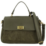 Módní dámská koženková kabelka do ruky Gabris, tmavě zelená