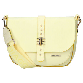 Moderní dámská koženková crossbody kabelka LB Lussia, žlutá