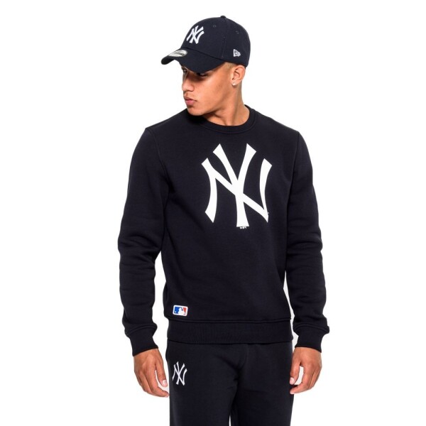 New Era Pánská mikina New York Yankees MLB Logo Crewneck Sweatshirt - Tmavě modrá Velikost: 2XL