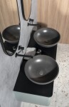 SAPHO - TURF betonové umyvadlo na desku, včetně výpusti, Ø 44cm, černý granit AR436