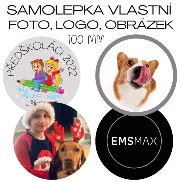 FOTO, LOGO SAMOLEPKA100mm (1ks), VLASTNÍ OBRÁZEK