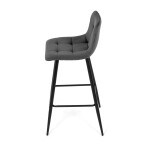 Barová židle, šedá, sametová látka, AUB-X7015 GREY2