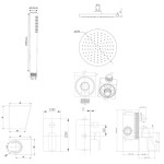 Kielle - Vega Sprchový set s baterií pod omítku, pro 2 spotřebiče, s příslušenstvím EcoSpare a tělesem, matná černá 20618SP104