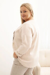 Dámská mikina Plus Size s kapucí a potiskem, grafitová UNI
