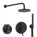 IDEAL STANDARD - CeraLine Sprchový set s baterií pod omítku, s tělesem, průměr 20 cm, matná černá BD192XG