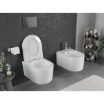 MEXEN/S - Sofia Závěsná WC mísa Rimless Tornado včetně sedátka s slow slim, duroplast, bílá lesk 30540300T