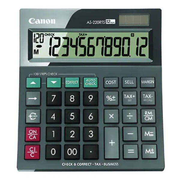 Canon AS-220RTS šedá / Kalkulačka / 12místná / Stolní (4898B001)
