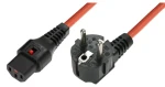 MicroConnect Prodlužovací kabel s IEC zámkem C13 - Schuko 90° úhel 3m oranžová (EL248S)