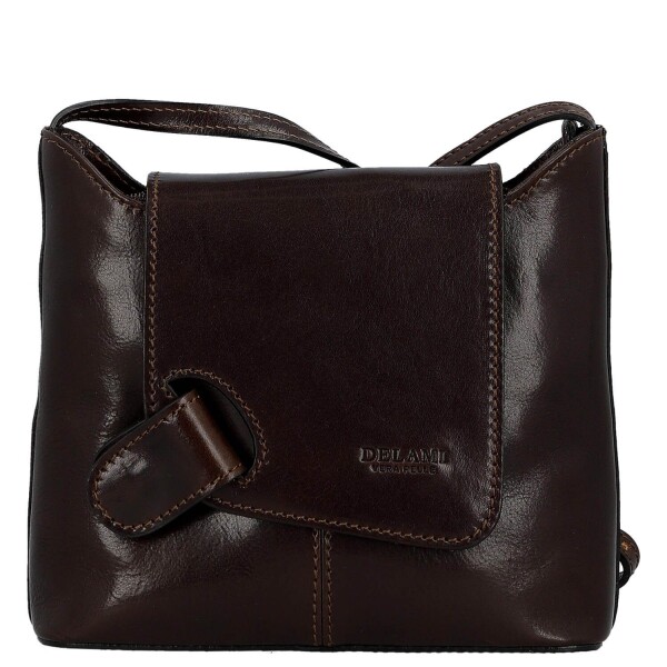 Luxusní dámská kožená crossbody kabelka Jessie, tmavě hnědá