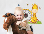 Samolepící dětské hodiny Žirafa
