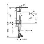 HANSGROHE - Rebris E Bidetová baterie s výpustí, matná černá 72213670