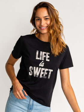 Billabong LIFE IS SWEET black dámské tričko krátkým rukávem